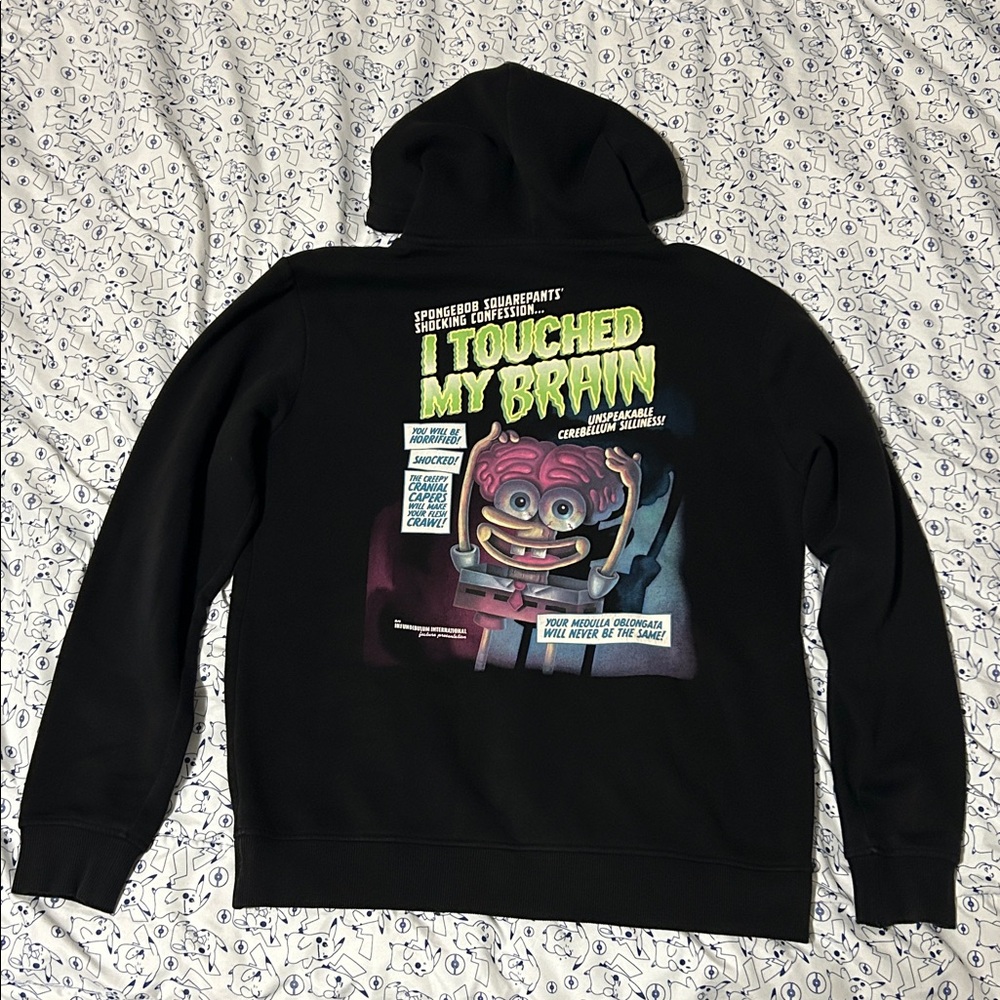H&M Spongebob Squartpants 'I Touched My Brain' Creepy Graphic Hoodie